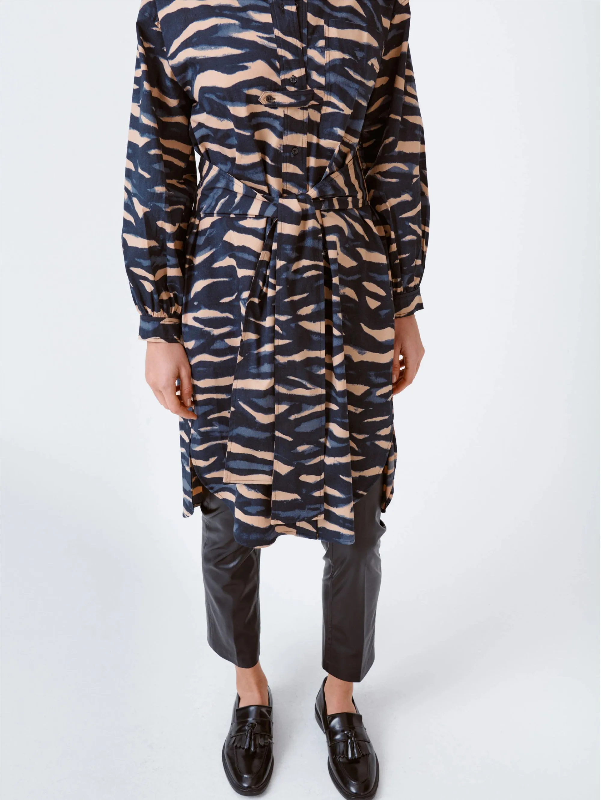 Chemisier Stampa Zebra Nero/Beige