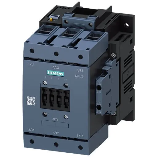 Contattore Siemens, serie 3RT1, 3 poli, 2NO/2NC, 115 A, 55 kW, bobina 27,3 V
