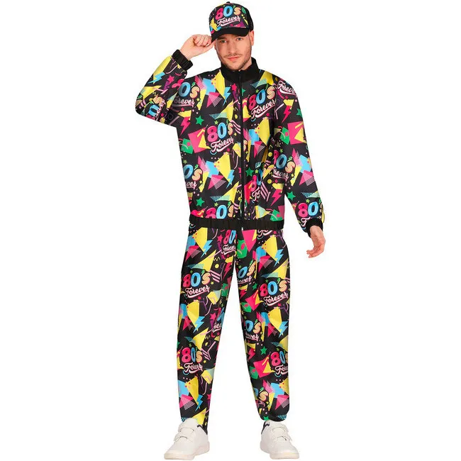 Costume tuta arcobaleno anni '80 per uomo