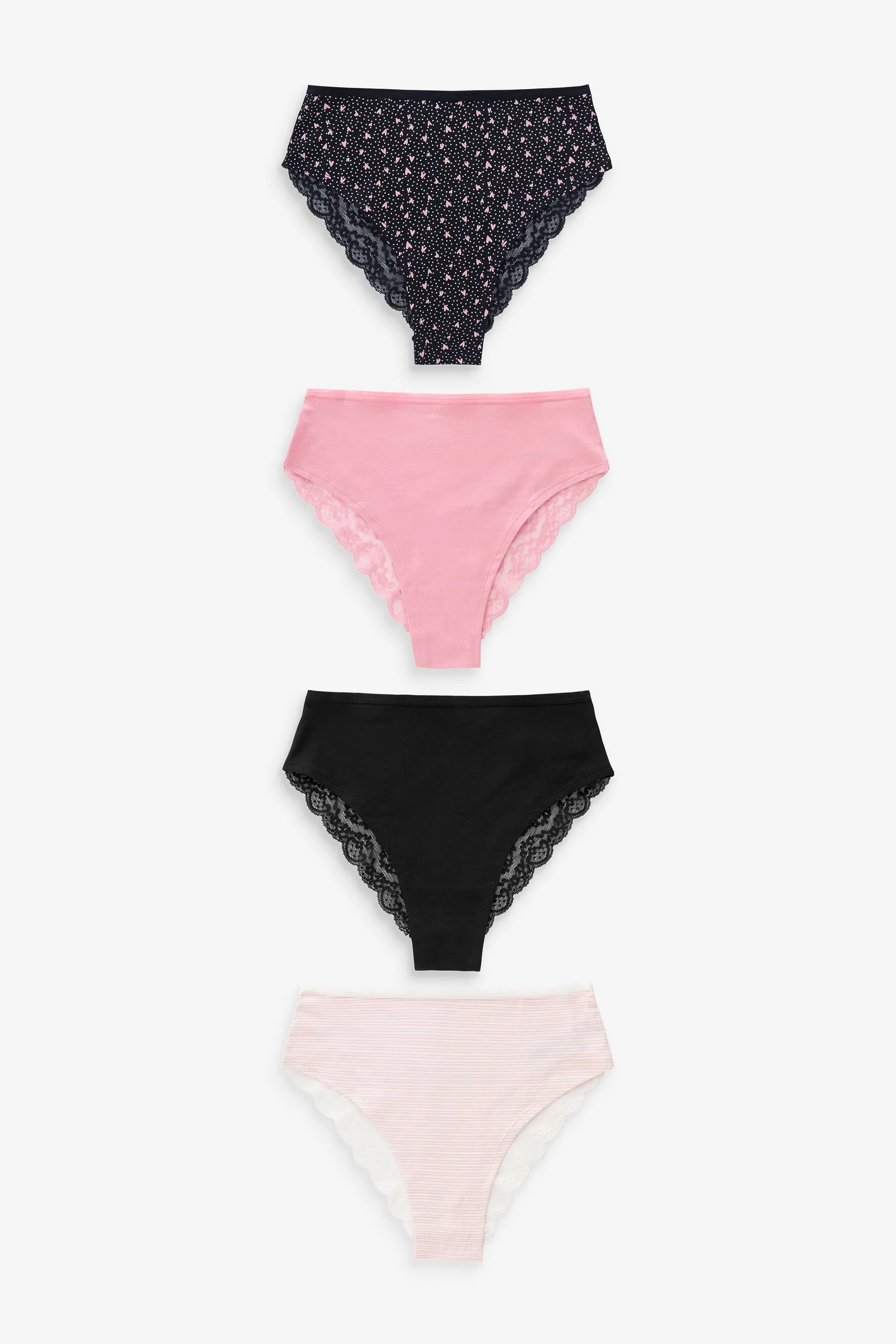 Cotone e Pizzo Slip 4 Confezione