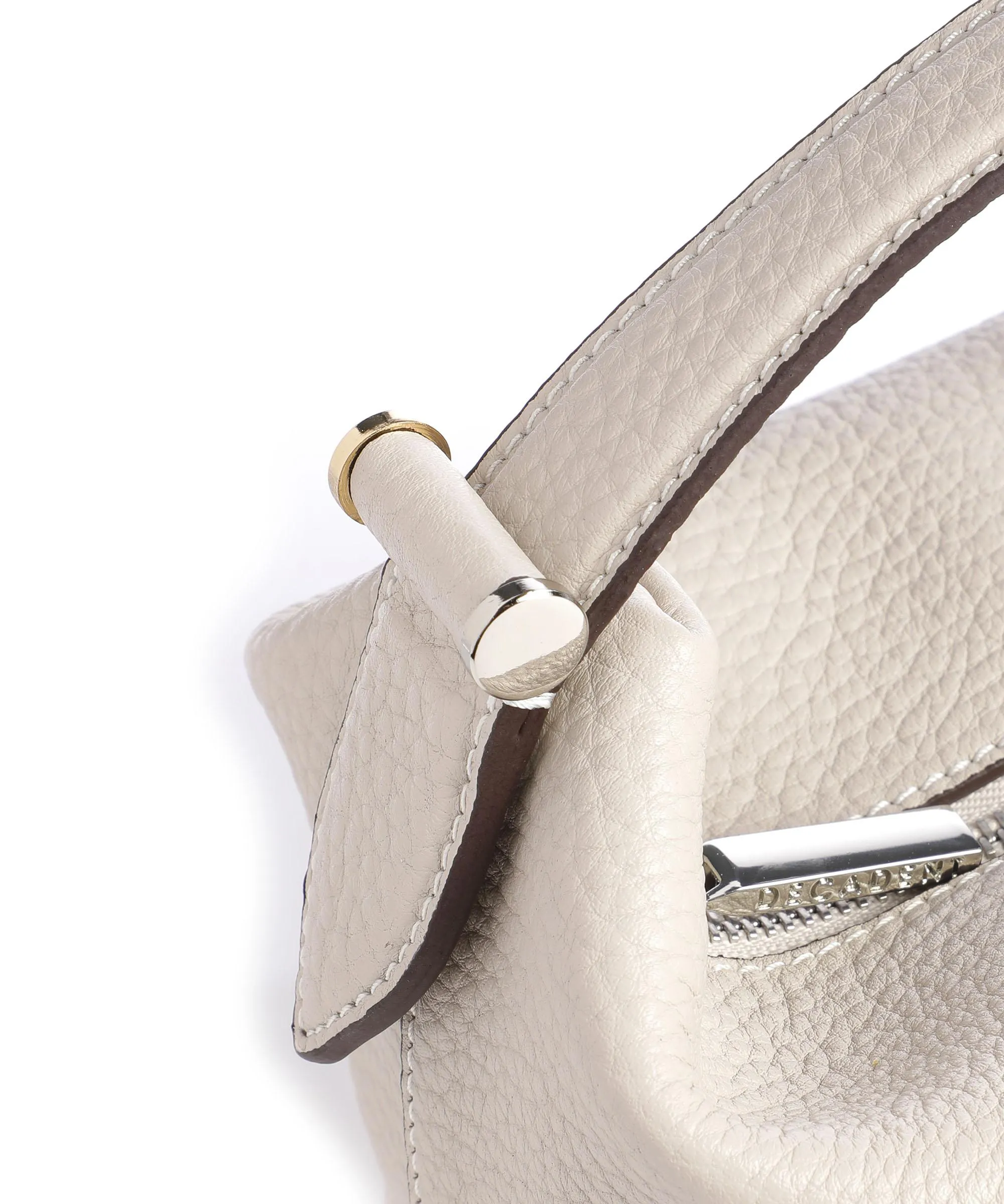  Decadent Copenhagen Cally Box Bag Borsa a mano pelle granulata avorio  