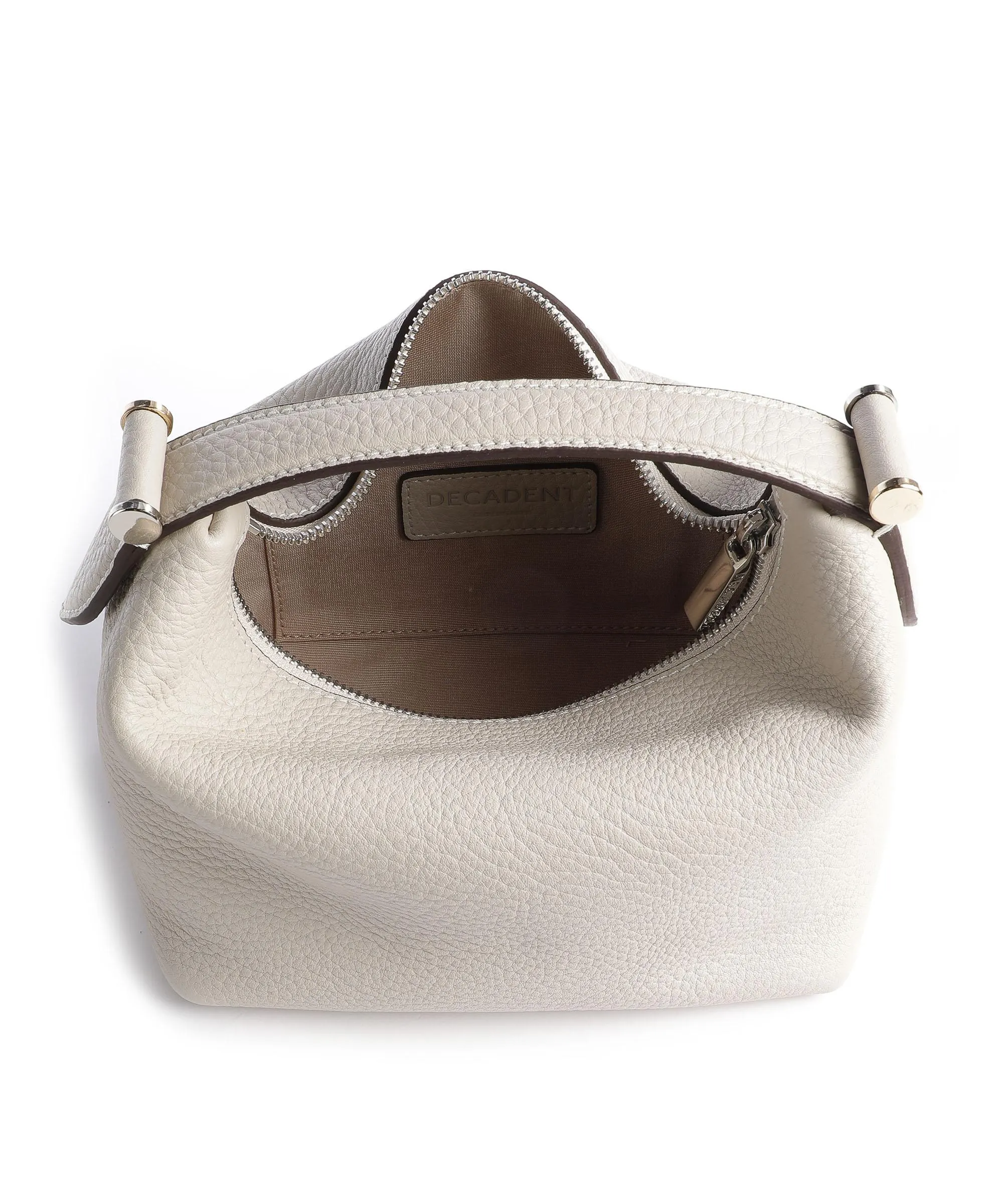  Decadent Copenhagen Cally Box Bag Borsa a mano pelle granulata avorio  
