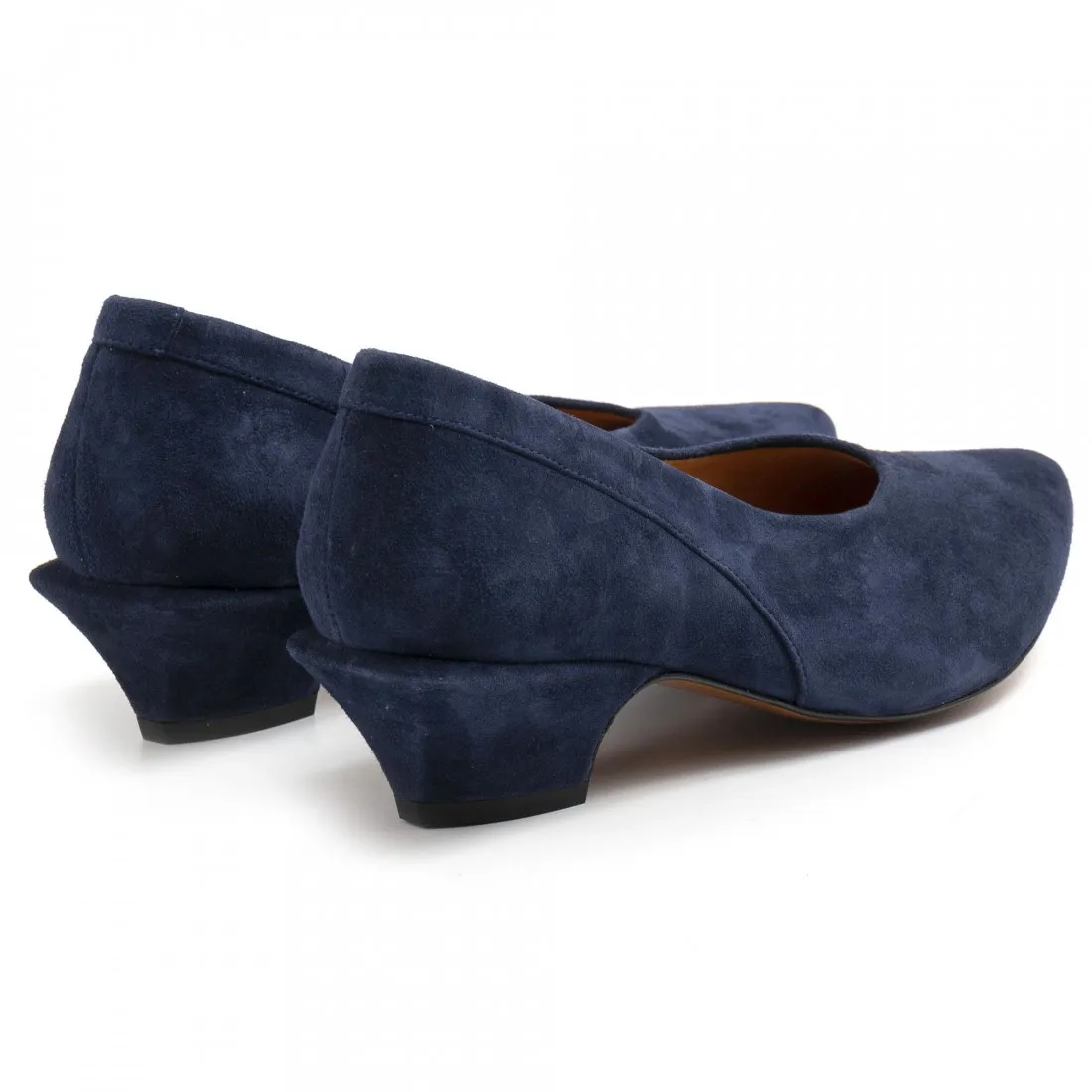 Decolletè Audley Camile blu in morbido camoscio