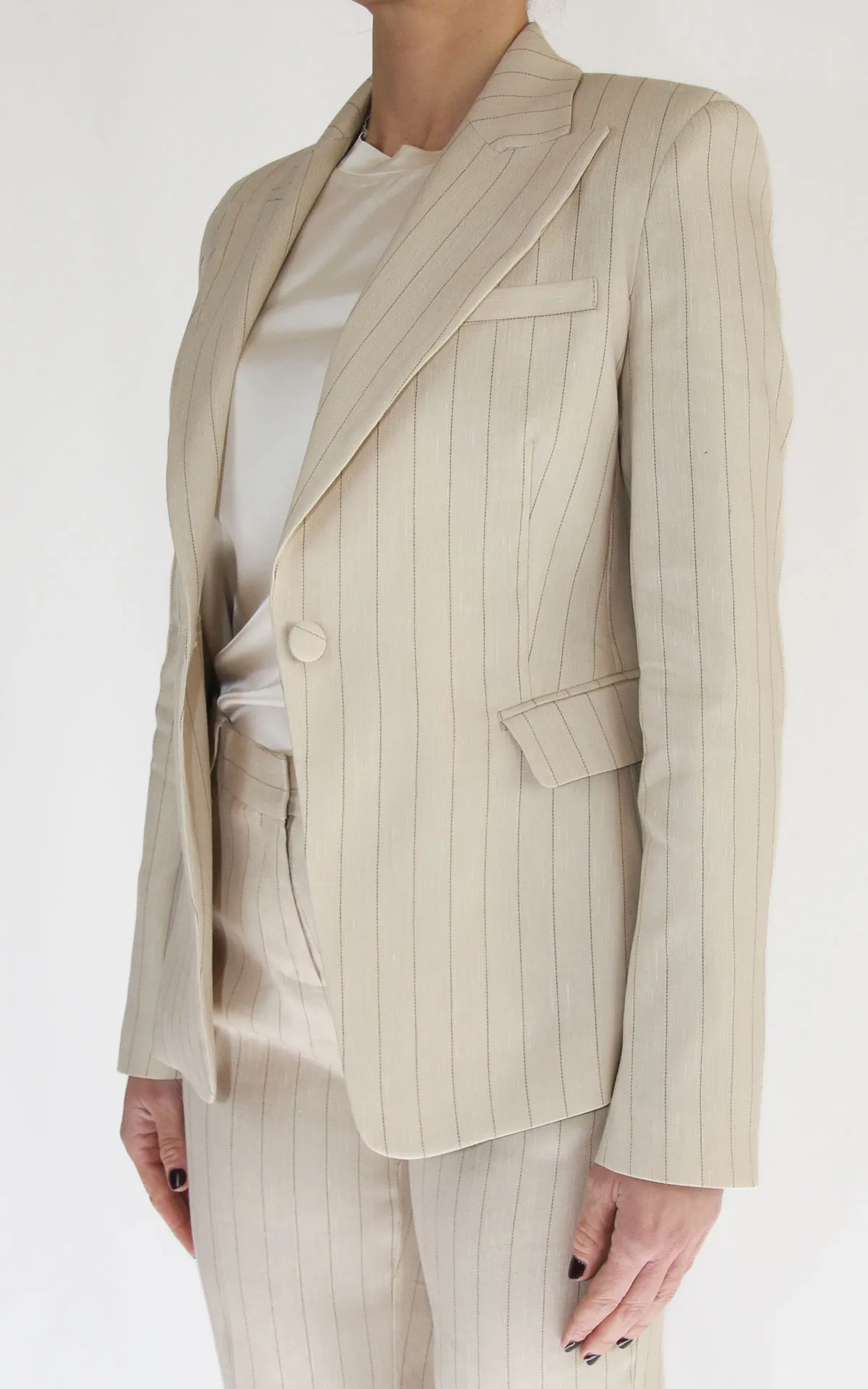ECO – Giacca riga – Beige
