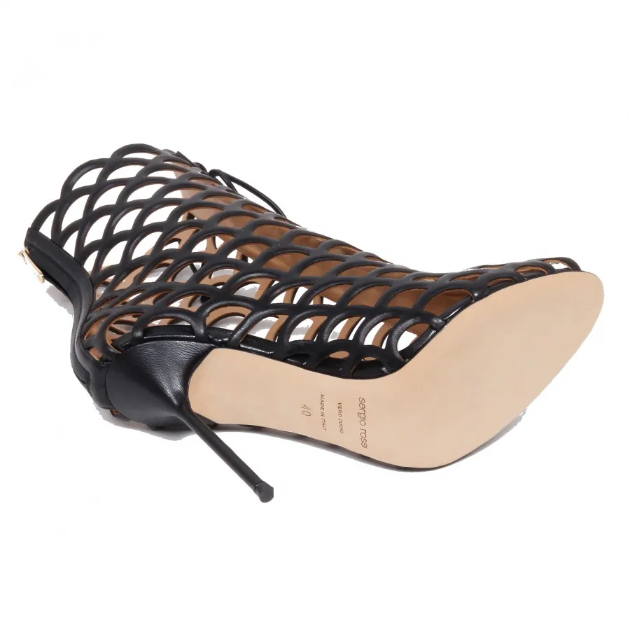 F6042 decollete donna black SERGIO ROSSI scarpe tronchetto shoe woman