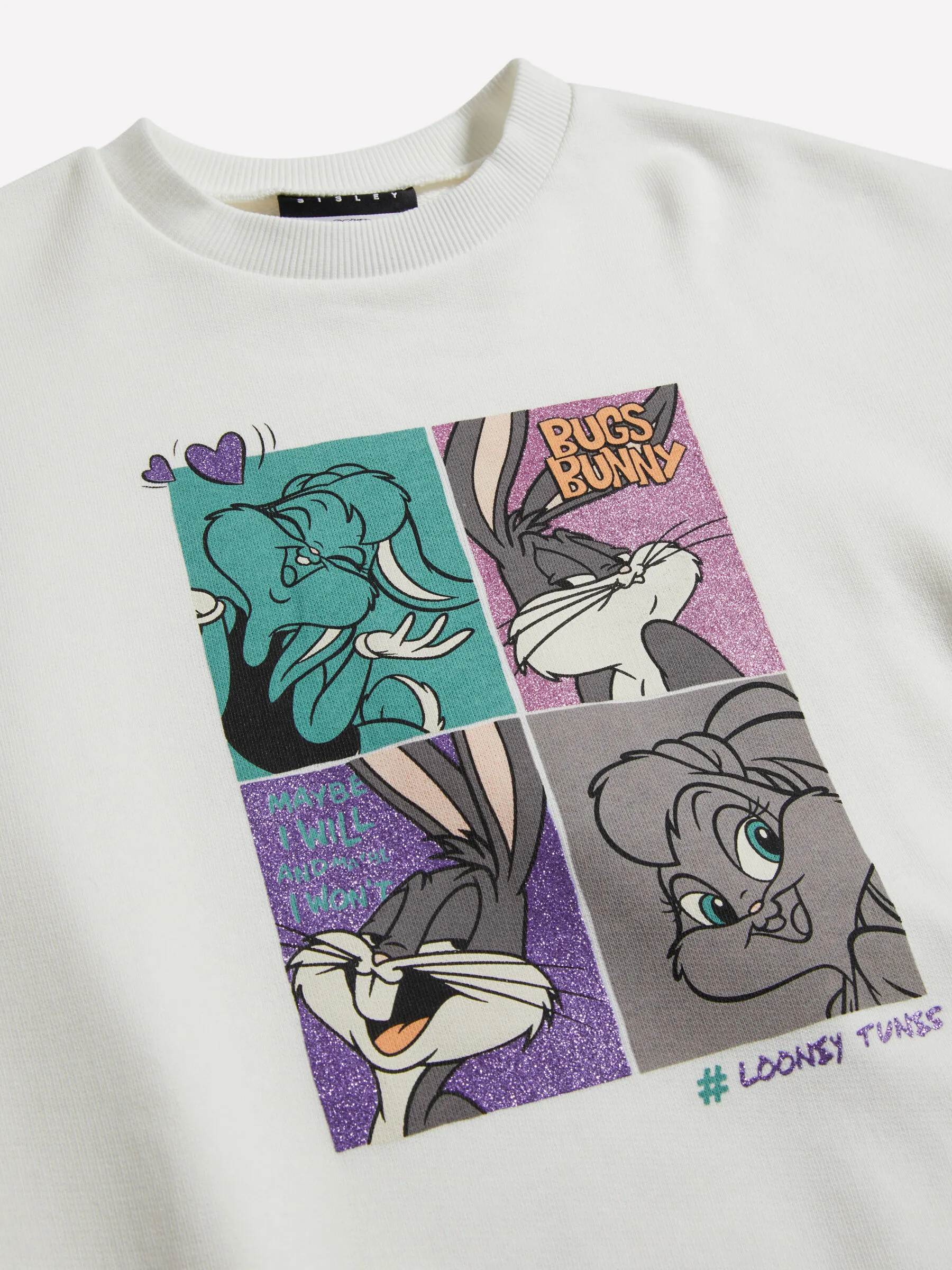 Felpa bianca con stampa ©Looney Tunes