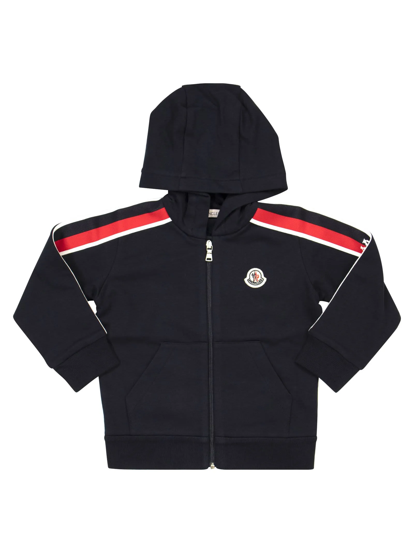 Felpa con cappuccio tricolore