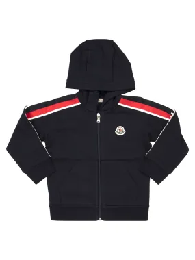 Felpa con cappuccio tricolore