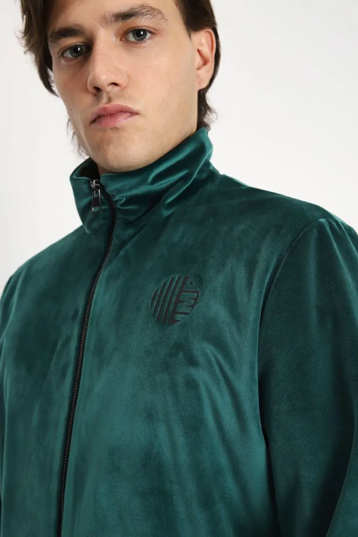 Felpa con zip e logo inciso