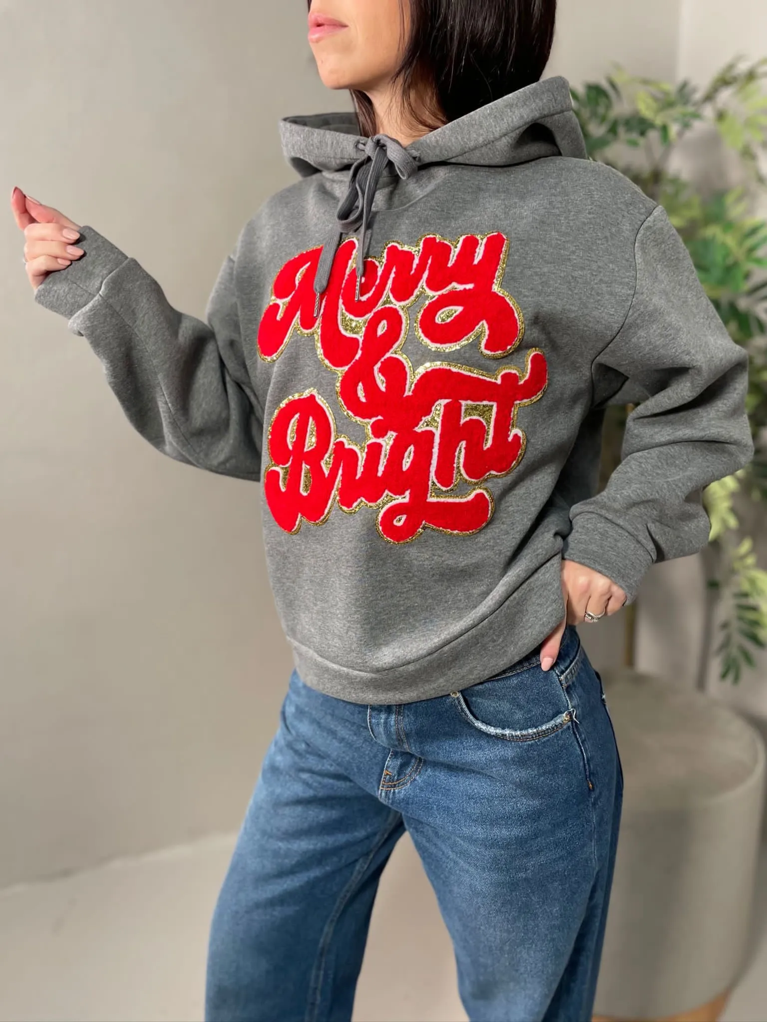 Felpa Merry & Bright Grigio