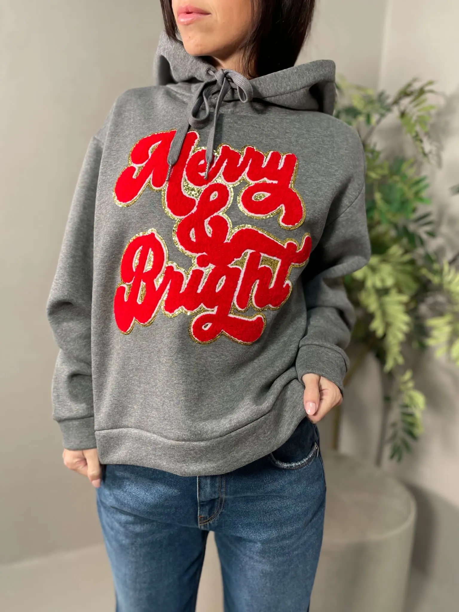 Felpa Merry & Bright Grigio
