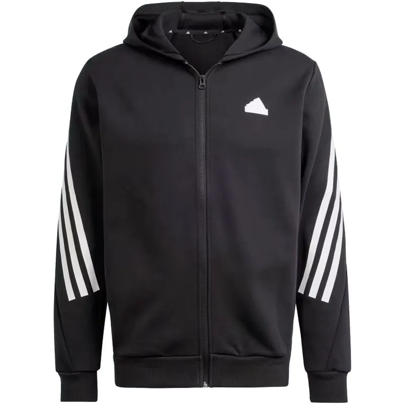 Felpa nera con cappuccio e zip Future Icons 