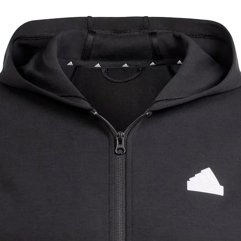 Felpa nera con cappuccio e zip Future Icons 