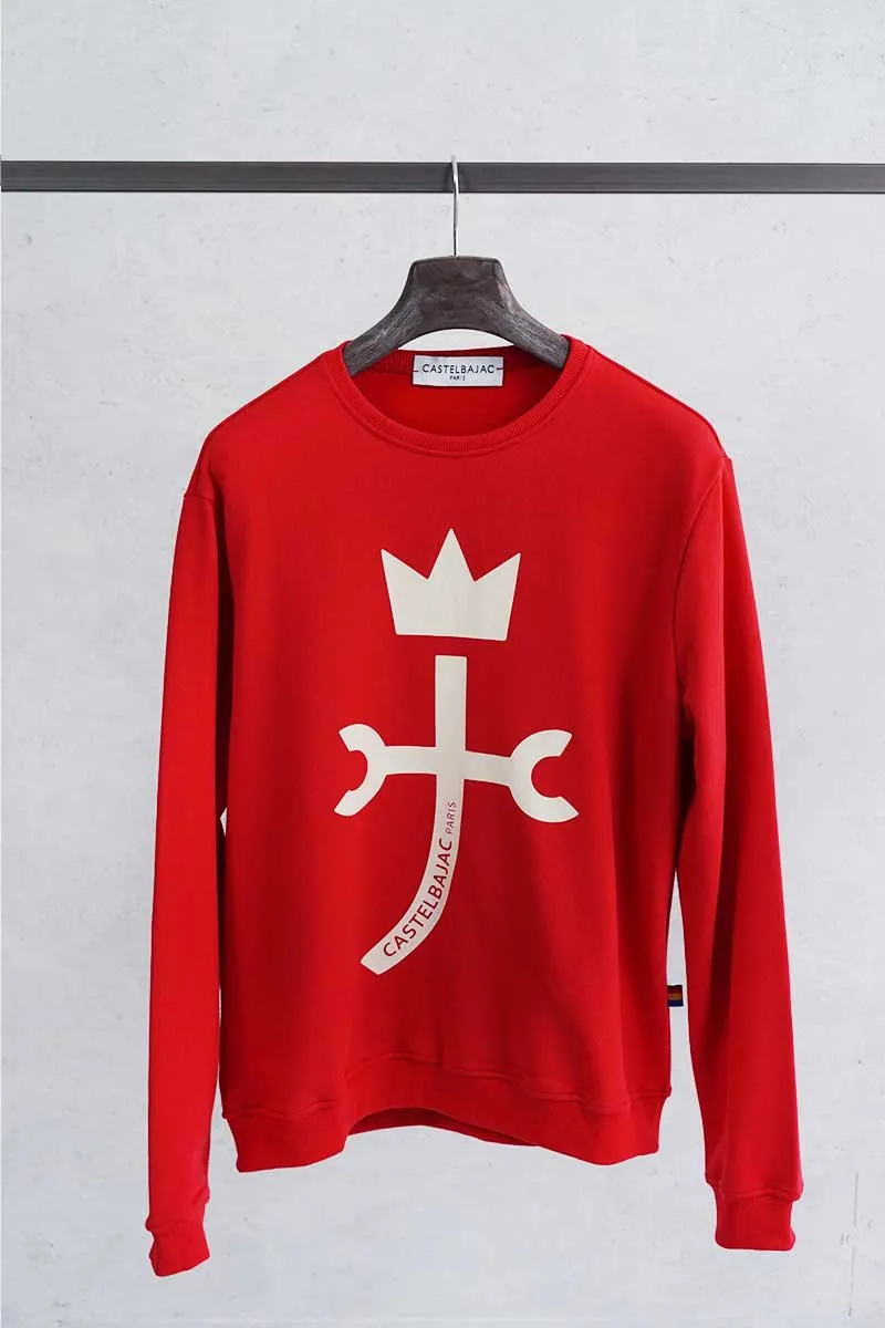Felpa uomo rossa con logo | Castelbajac