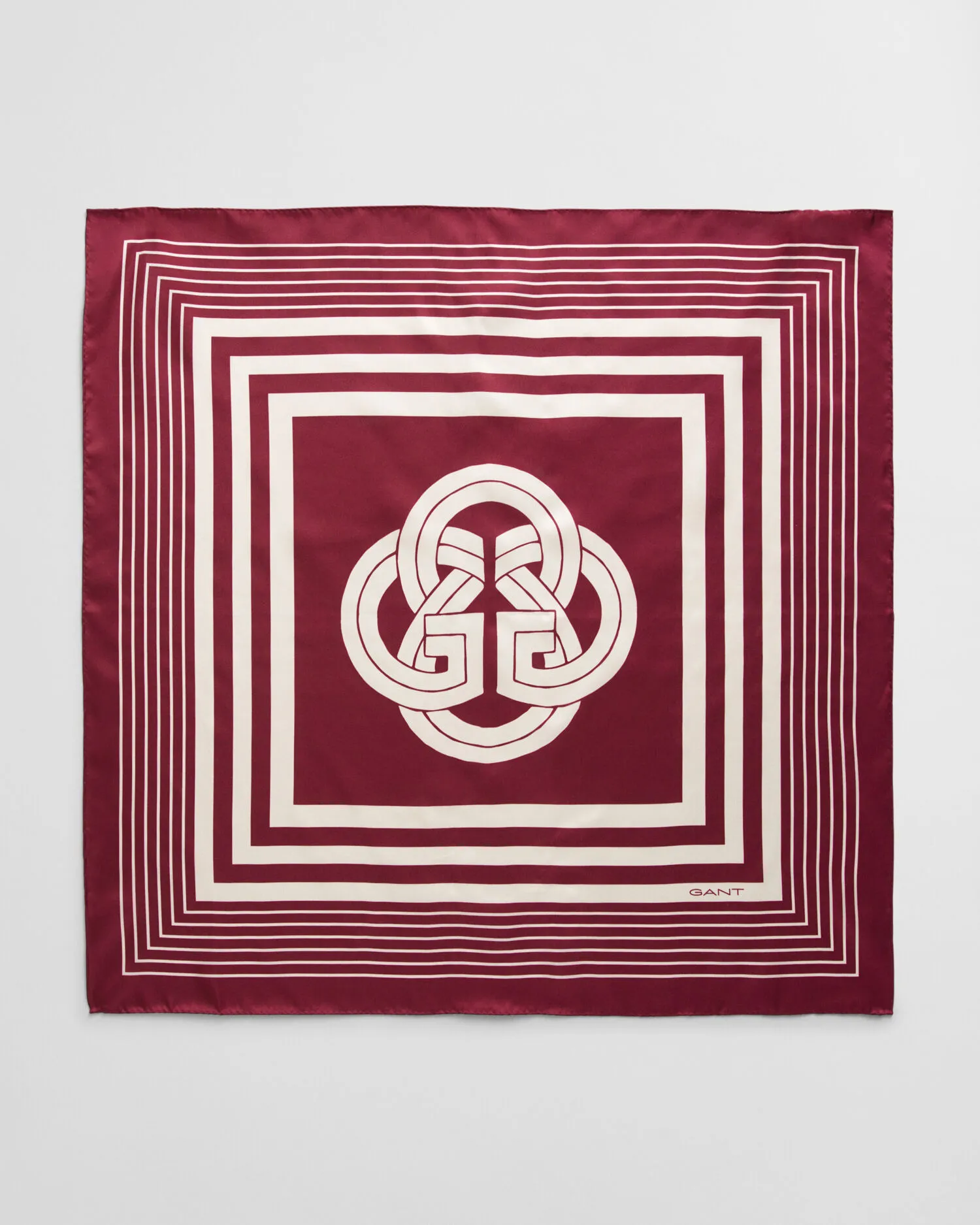 Foulard in seta orlato con monogramma    