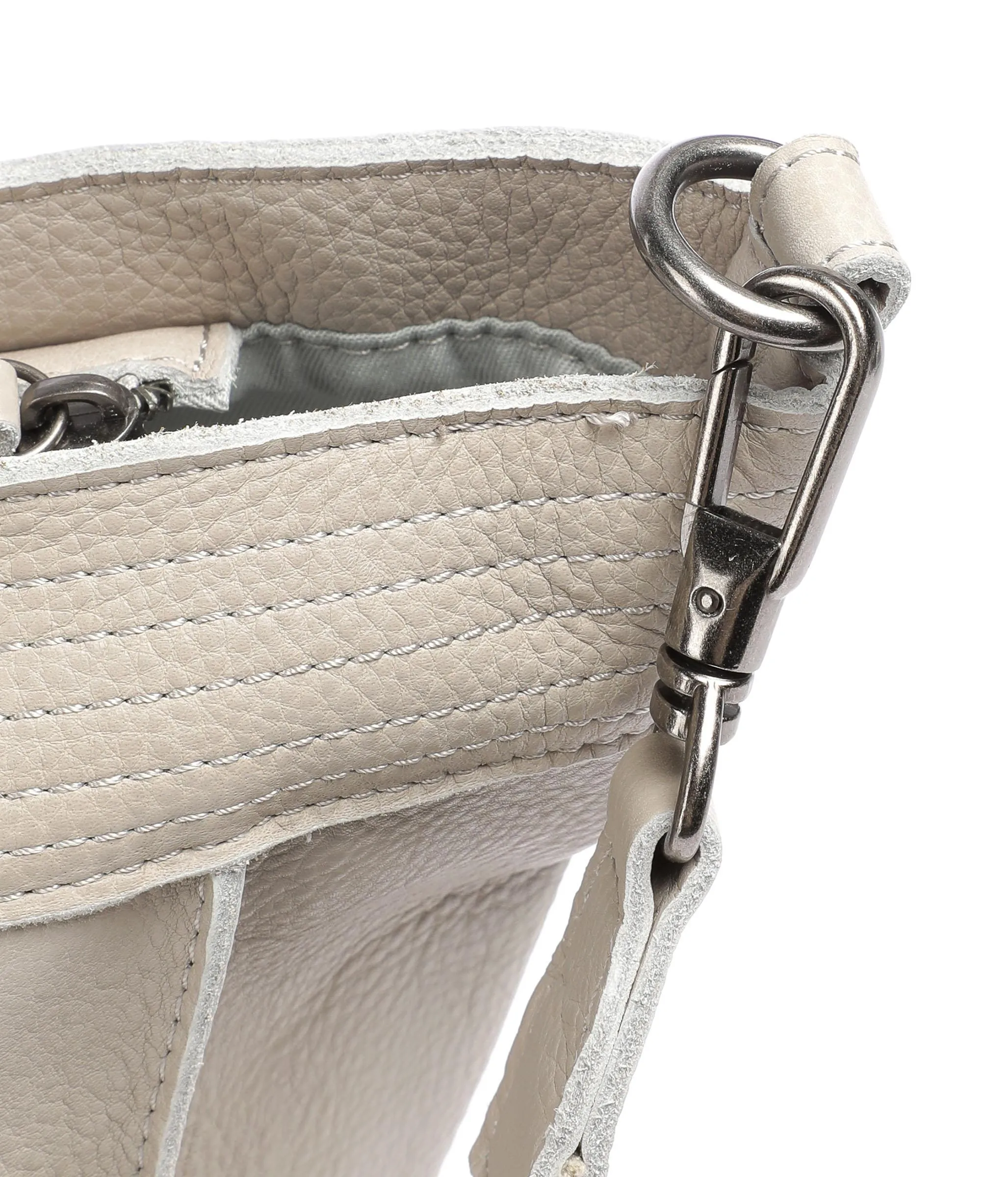  FredsBruder Stines Borsa a spalla pelle granulata grigio chiaro  