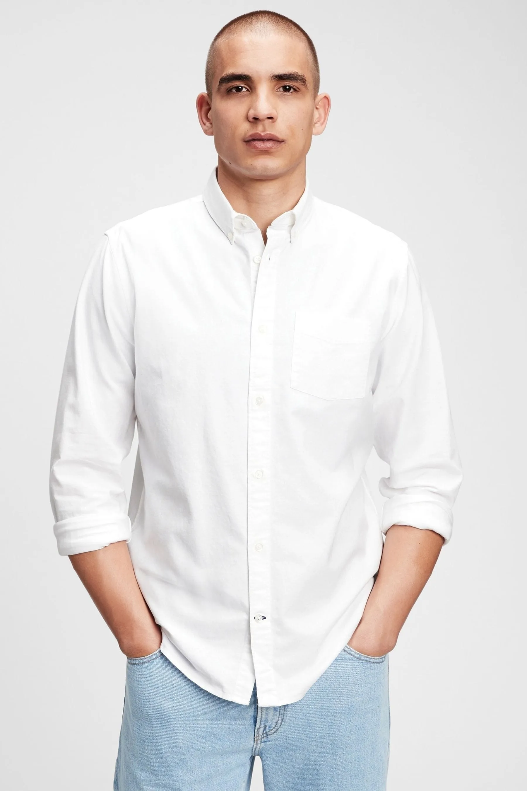 Gap - Classic - Scarpe regular - Camicia con Manica lunga Oxford vestibilità classica