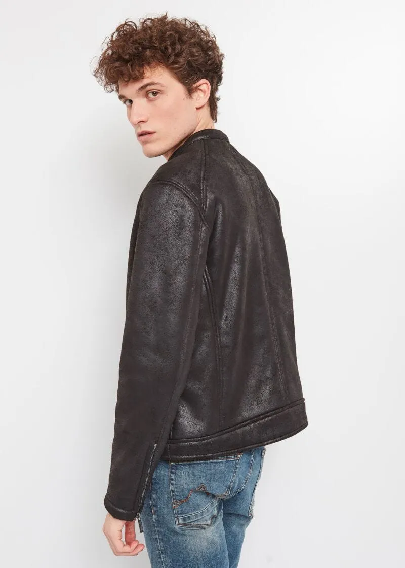 Giacca biker in simil pelle