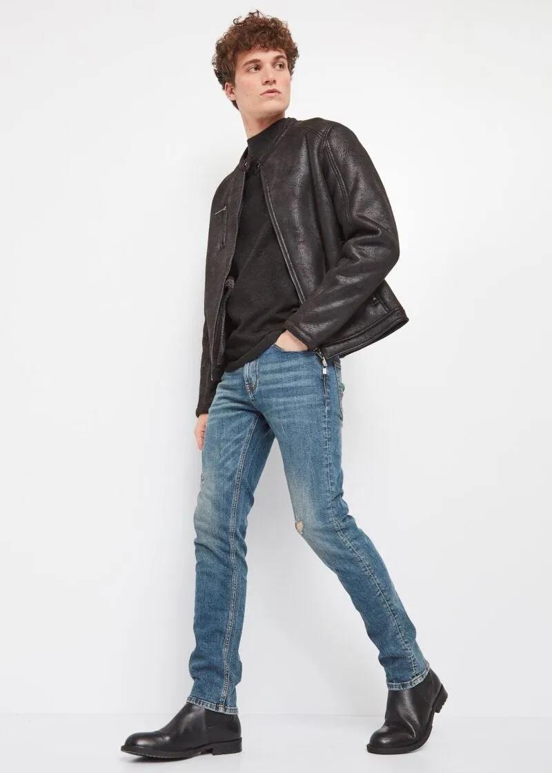 Giacca biker in simil pelle