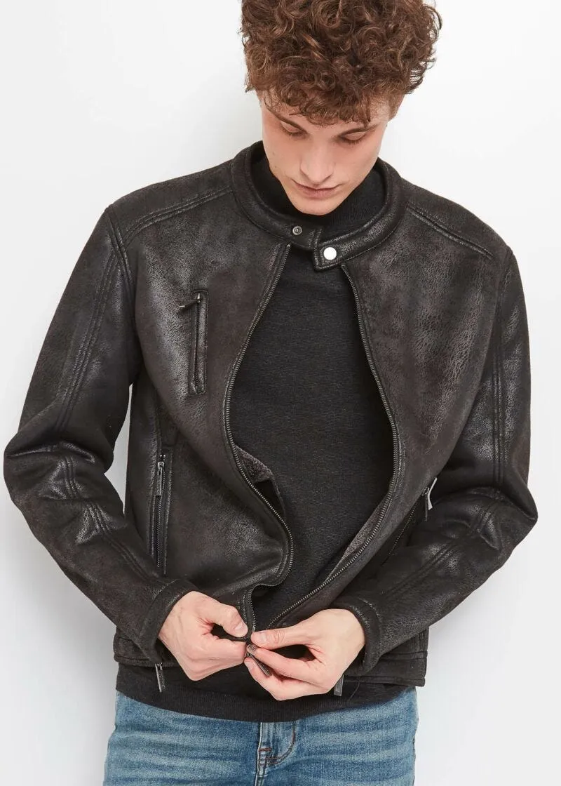Giacca biker in simil pelle