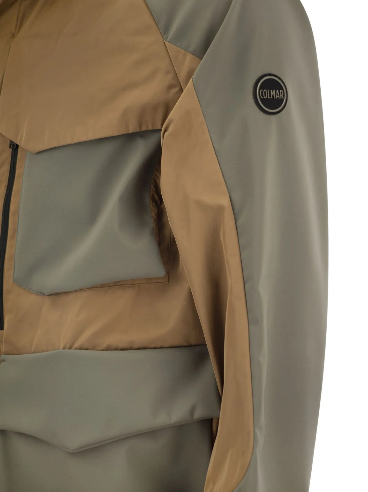 Giacca colorblock con cappuccio nascosto