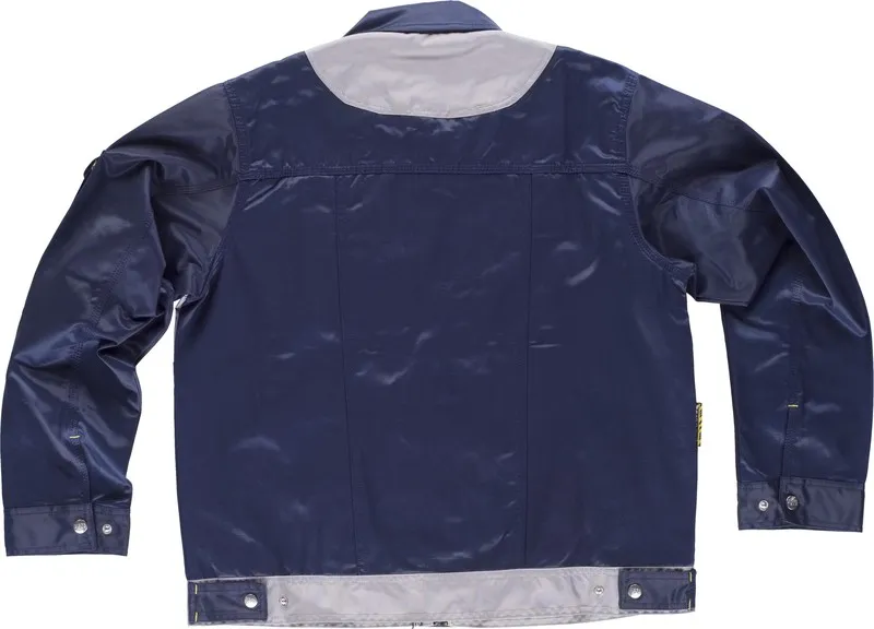 Giacca linea 9 abbinata a chiusura con zip in tessuto Beaver Nylon Navy Grey