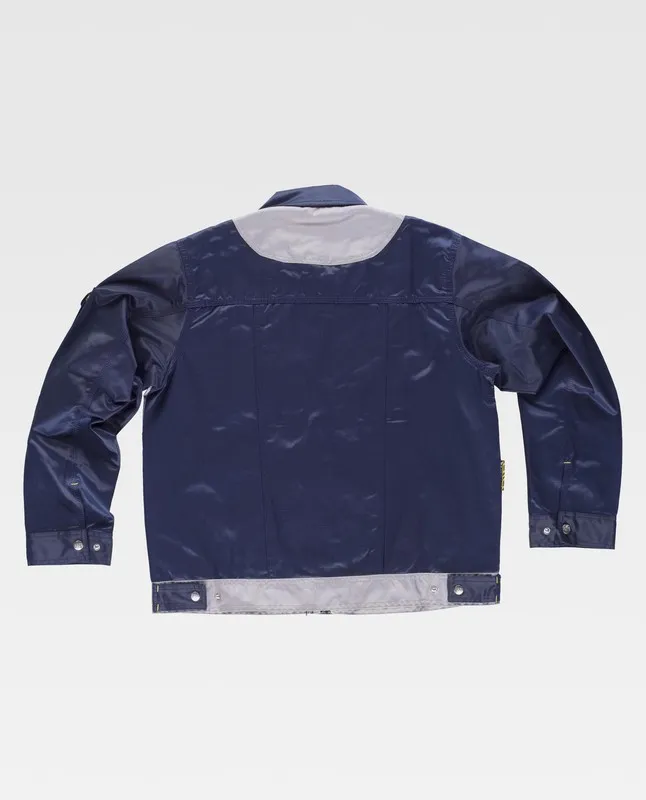 Giacca linea 9 abbinata a chiusura con zip in tessuto Beaver Nylon Navy Grey