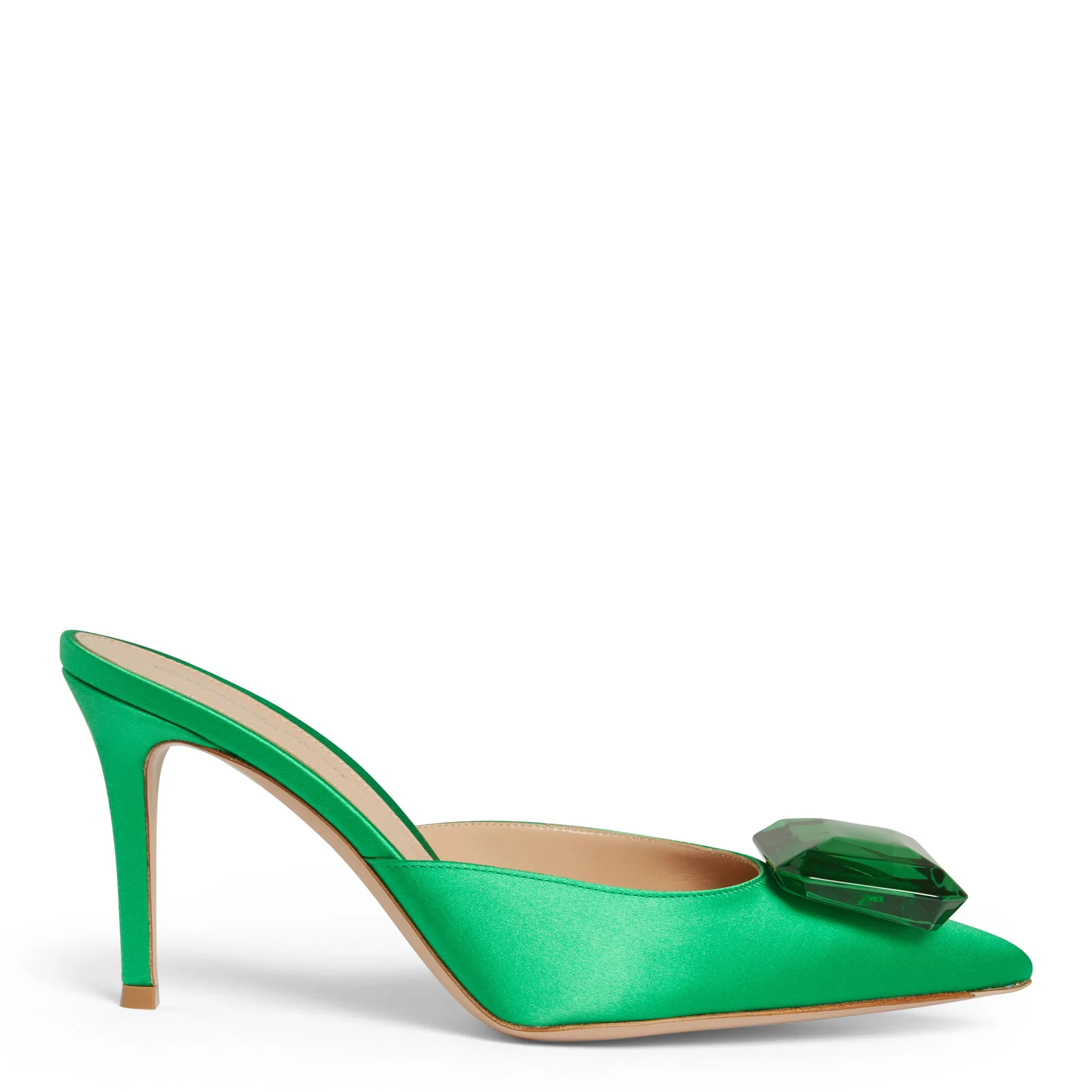 GIANVITO ROSSI  Dècolletè ''Jaipur Mule 85'' in satin verde