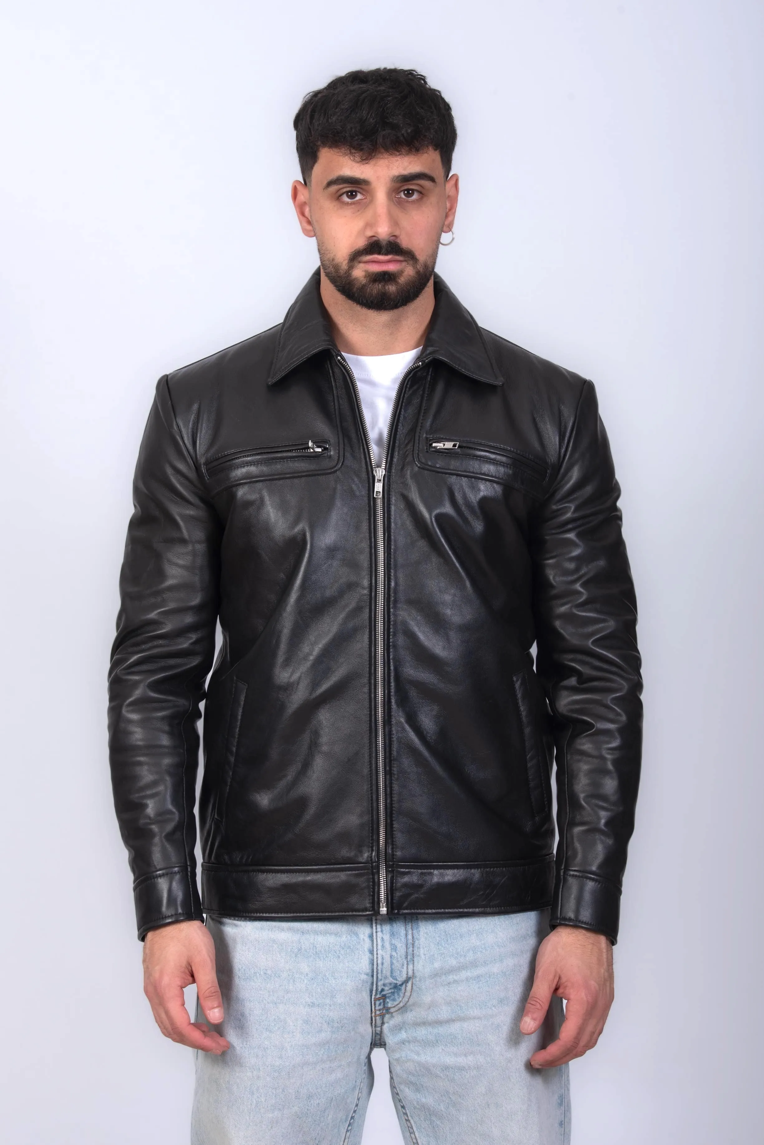 GIUBBINO IN PELLE UOMO NERO MOD. LAZZA