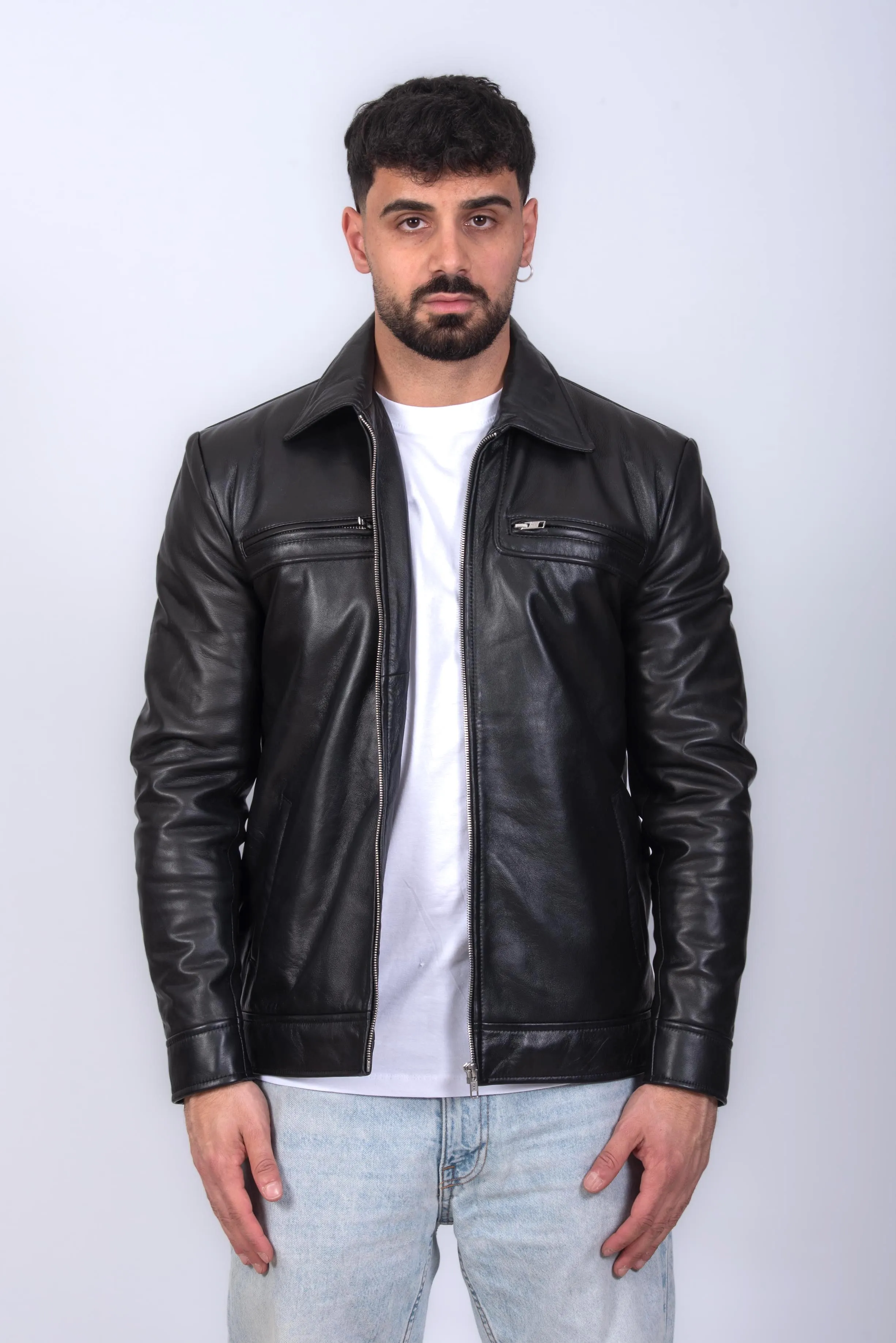 GIUBBINO IN PELLE UOMO NERO MOD. LAZZA