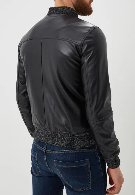 GIUBBOTTO UOMO BOMBER TRUSSARDI ECOPELLE NERO