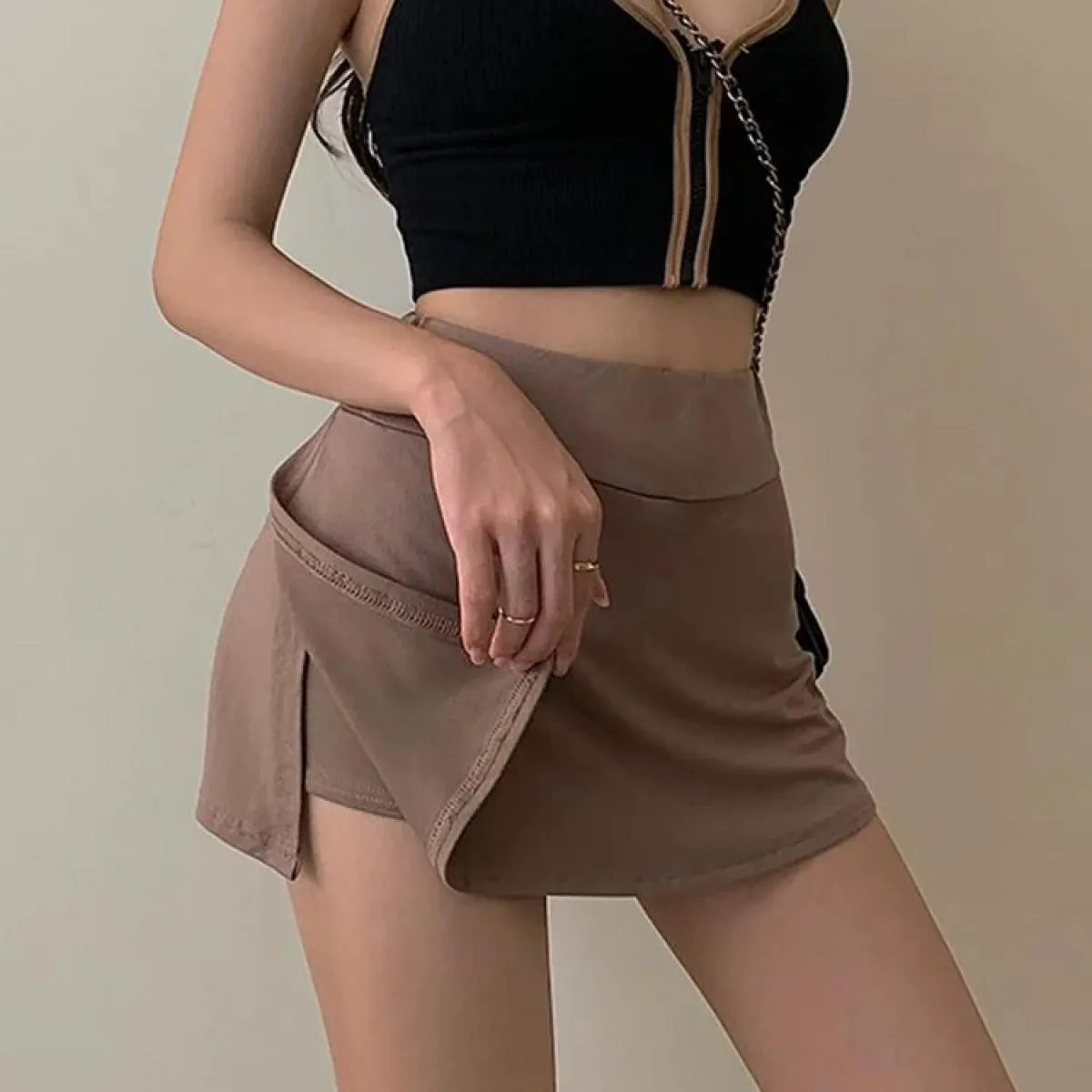 Gonna da tennis Donna Vita alta Ragazza Borsa attillata Gonna corta all'anca Gonna sportiva estiva Gonna corta con linea A divis