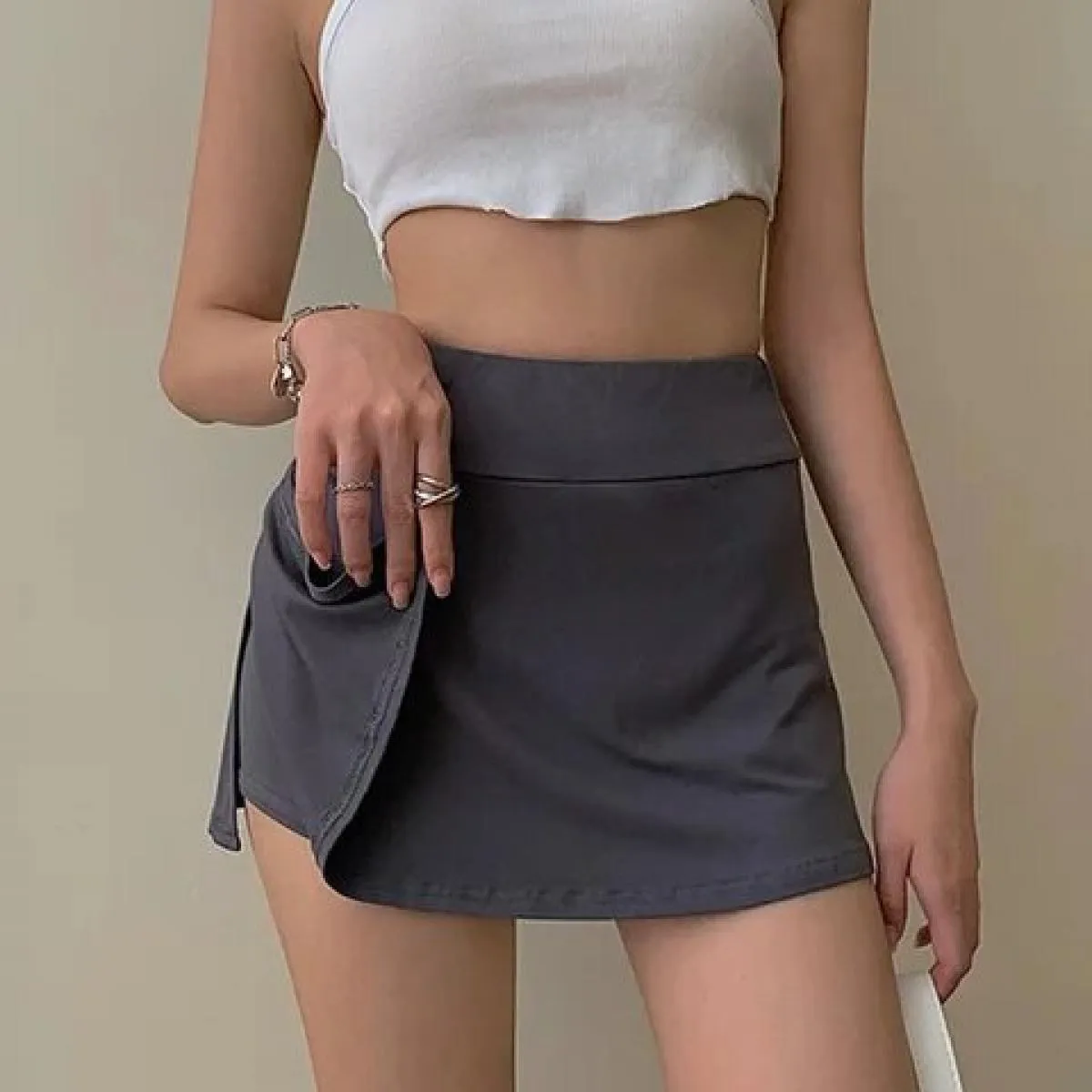 Gonna da tennis Donna Vita alta Ragazza Borsa attillata Gonna corta all'anca Gonna sportiva estiva Gonna corta con linea A divis