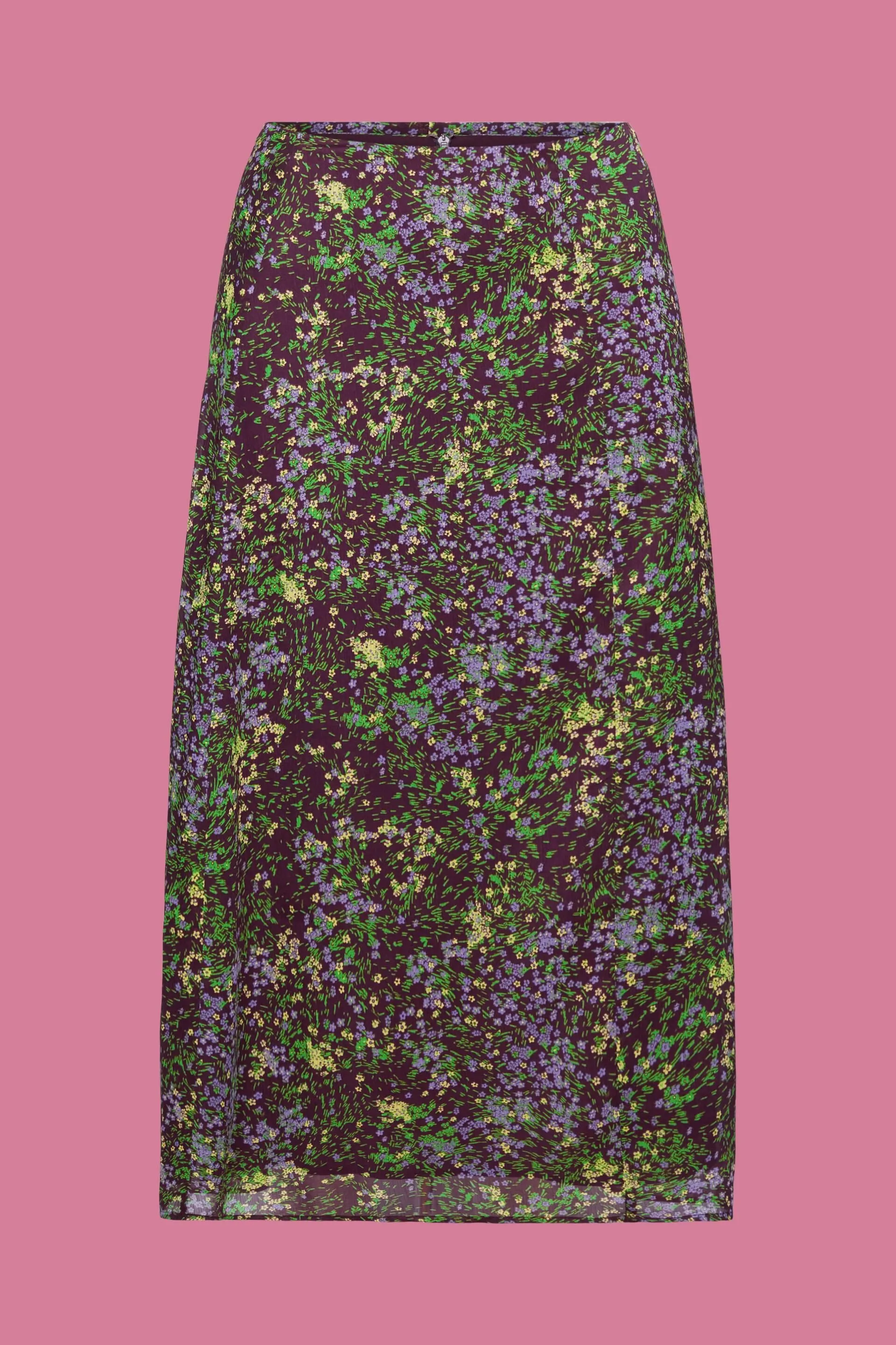 Gonna midi a fantasia in chiffon