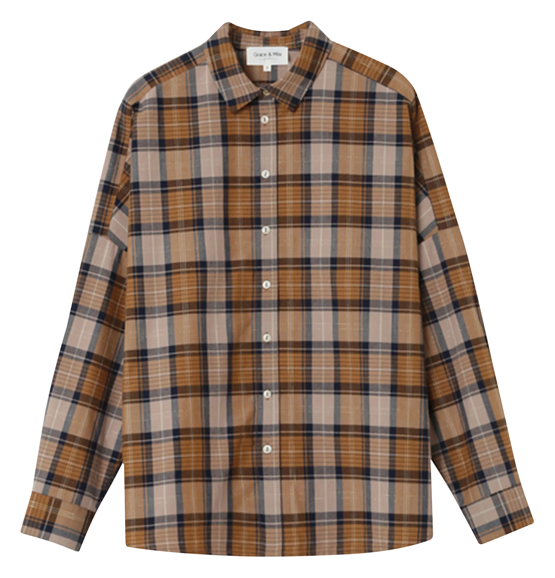  GRACE ET MILA   LISON - Camicia collo classico stampata a quadri | Giallo