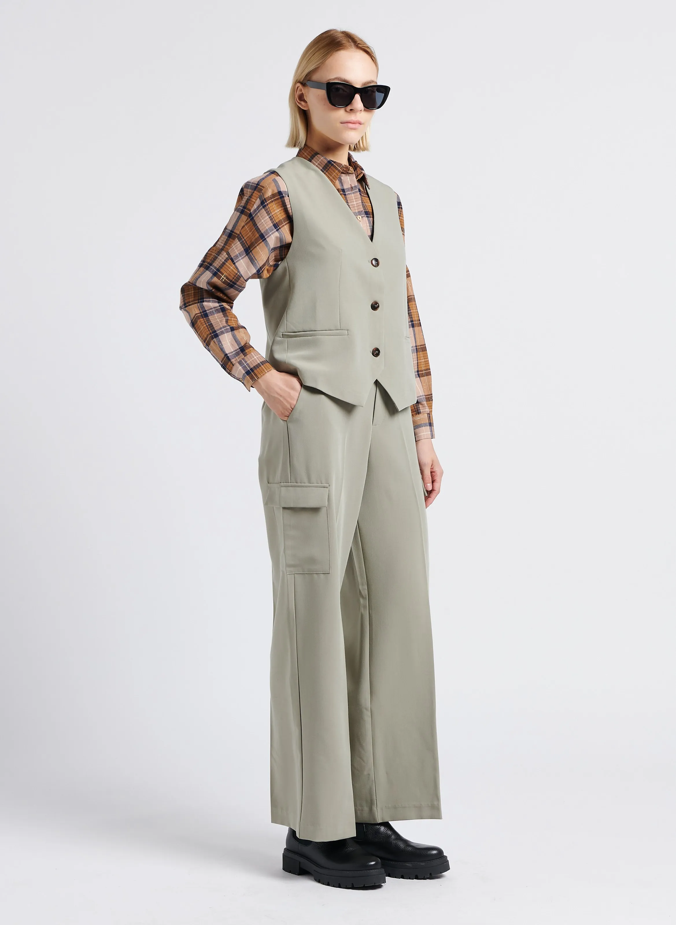  GRACE ET MILA   LISON - Camicia collo classico stampata a quadri | Giallo