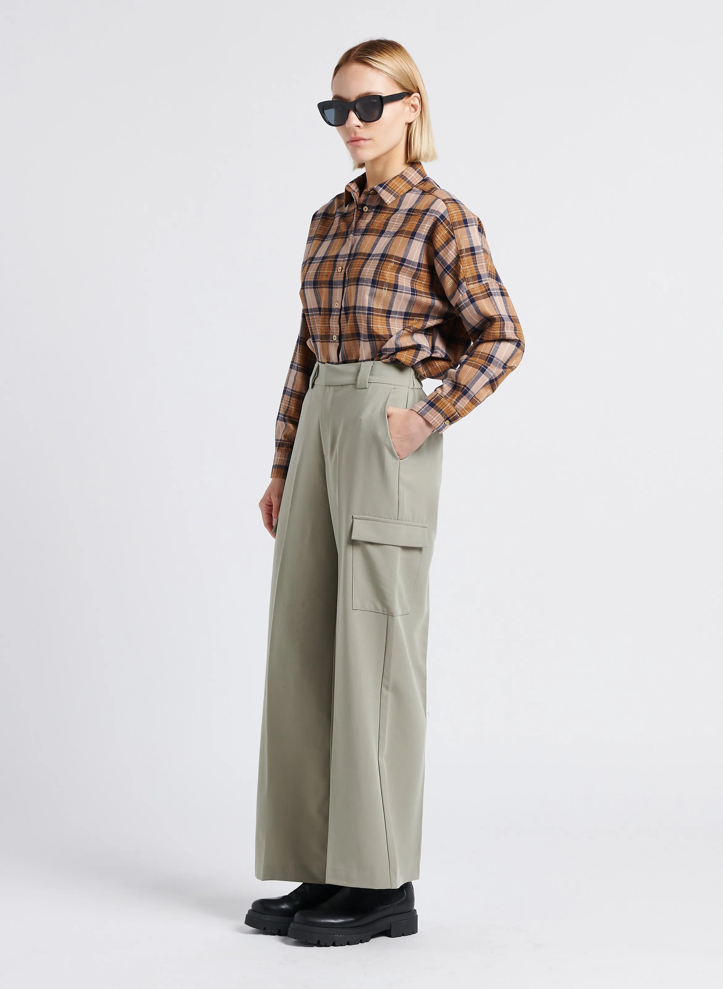  GRACE ET MILA   LISON - Camicia collo classico stampata a quadri | Giallo