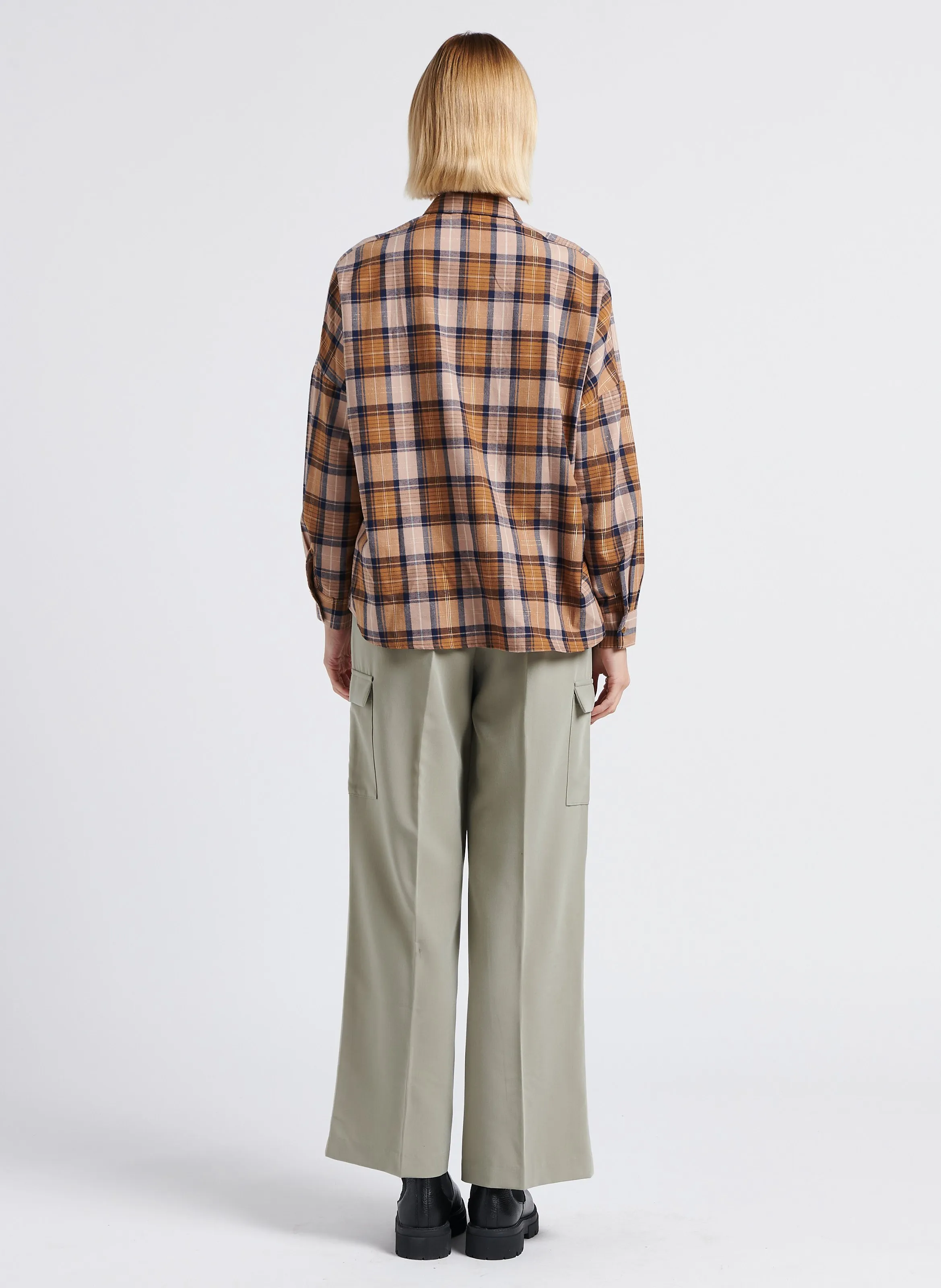  GRACE ET MILA   LISON - Camicia collo classico stampata a quadri | Giallo