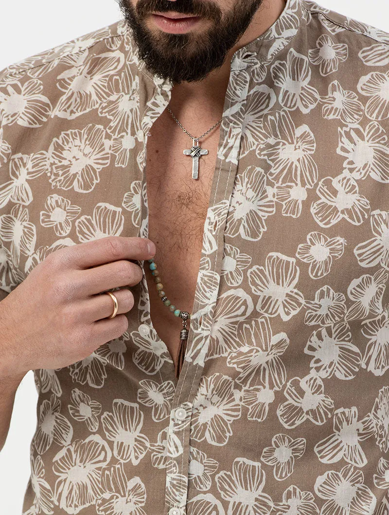 GRAYSON CAMICIA BEIGE CON FANTASIA 