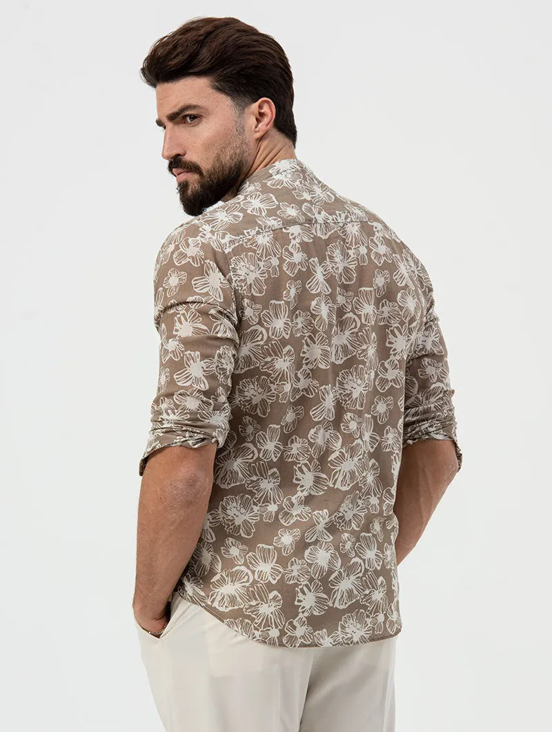 GRAYSON CAMICIA BEIGE CON FANTASIA 