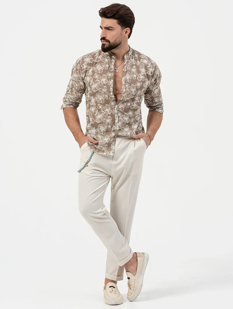 GRAYSON CAMICIA BEIGE CON FANTASIA 