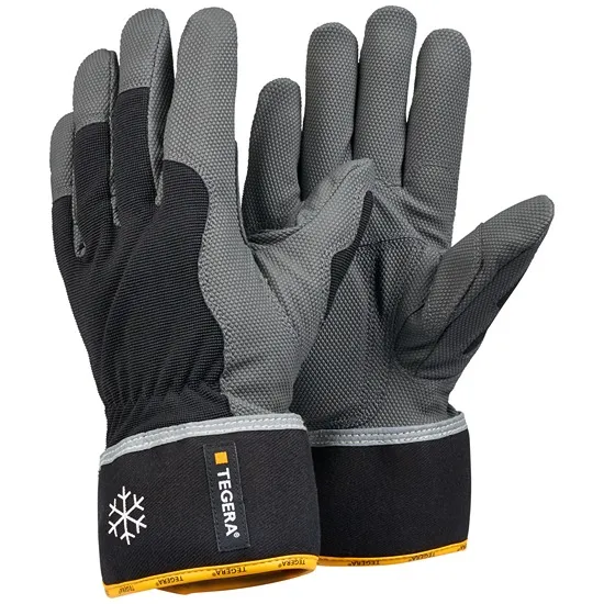 Guanti da lavoro Tegera TEGERA, Tg. 13, in Pelle sintetica, col. Nero, Grigio, Giallo