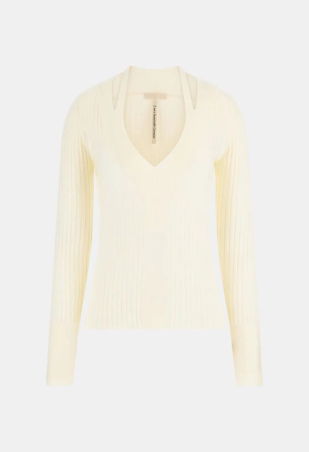 GUESS  maglione a costine panna