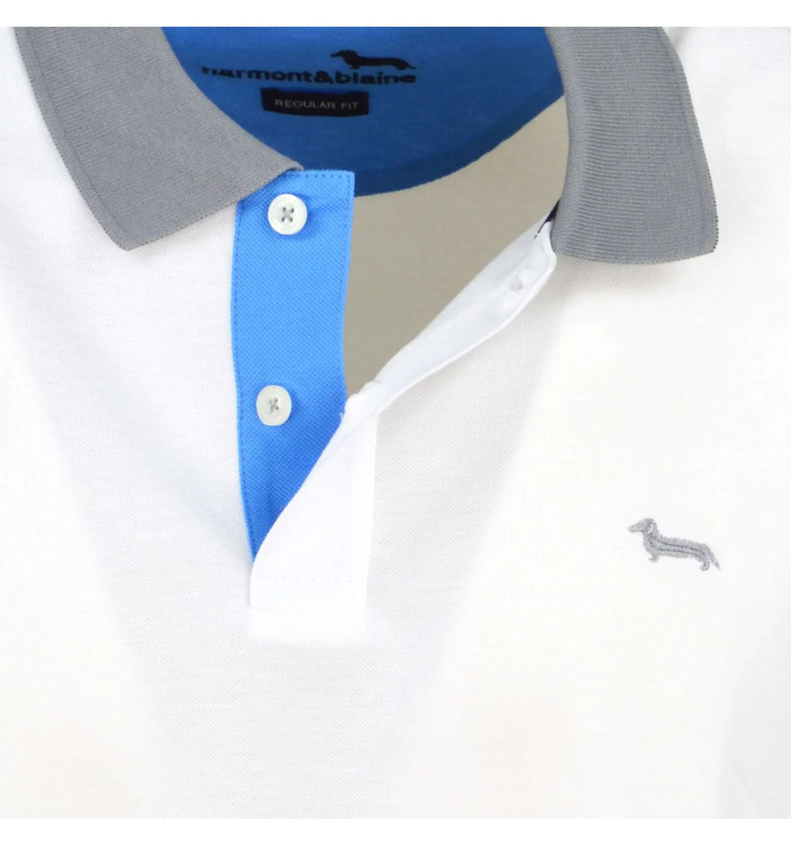 HARMONT & BLAINE uomo maglia polo bianco REGULAR LRJ351 021215 100