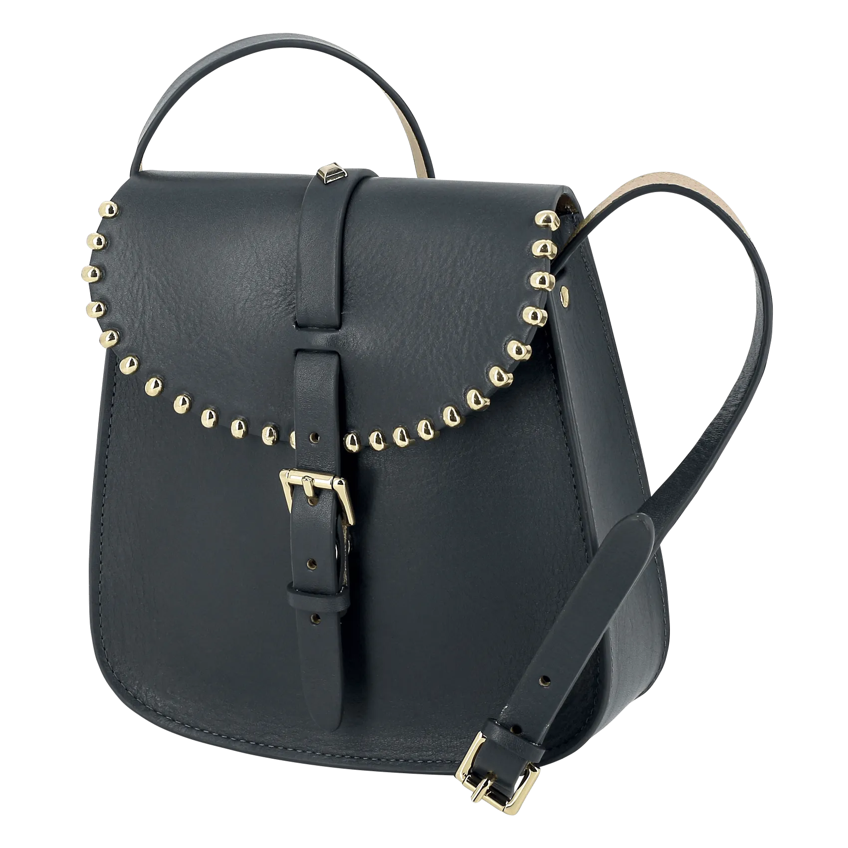  HERBERT FRERE SOEUR   LE SAB ROCK - Mini borsa a bisaccia in pelle con fibbia | Grigio