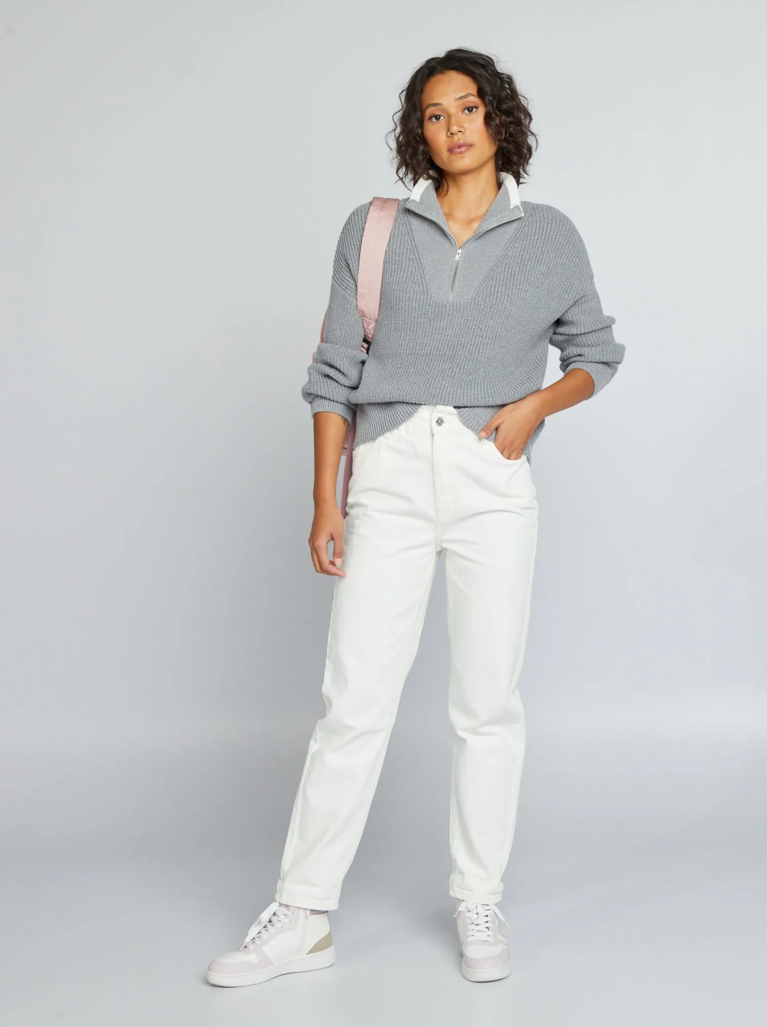 Jeans paperbag - BIANCO