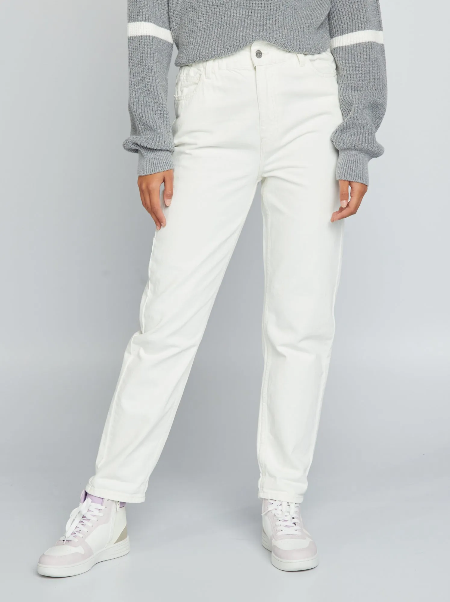 Jeans paperbag - BIANCO