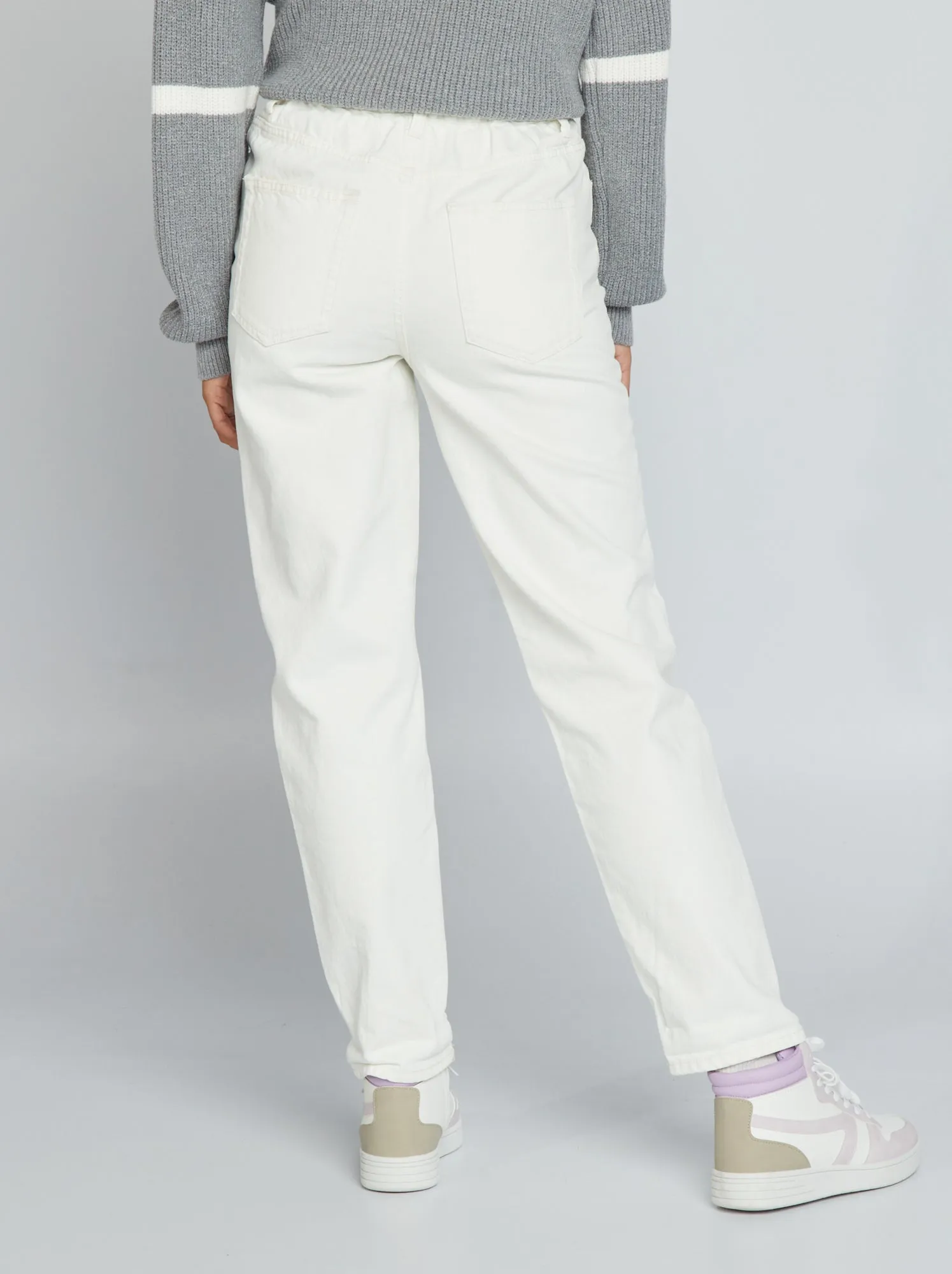 Jeans paperbag - BIANCO