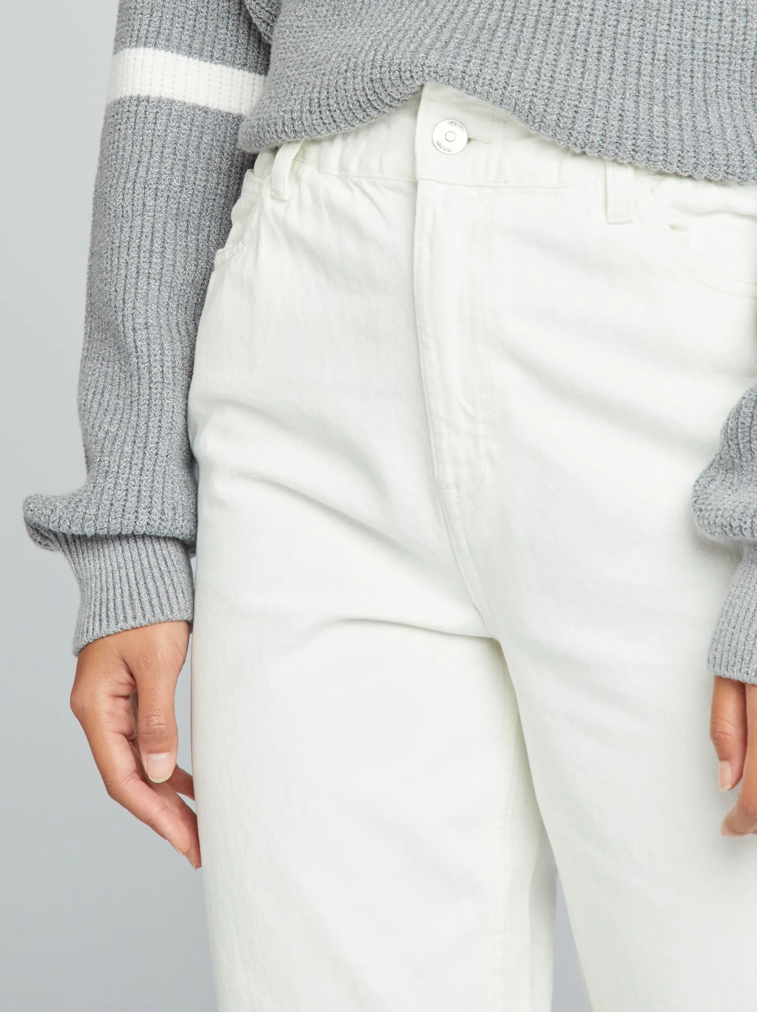 Jeans paperbag - BIANCO