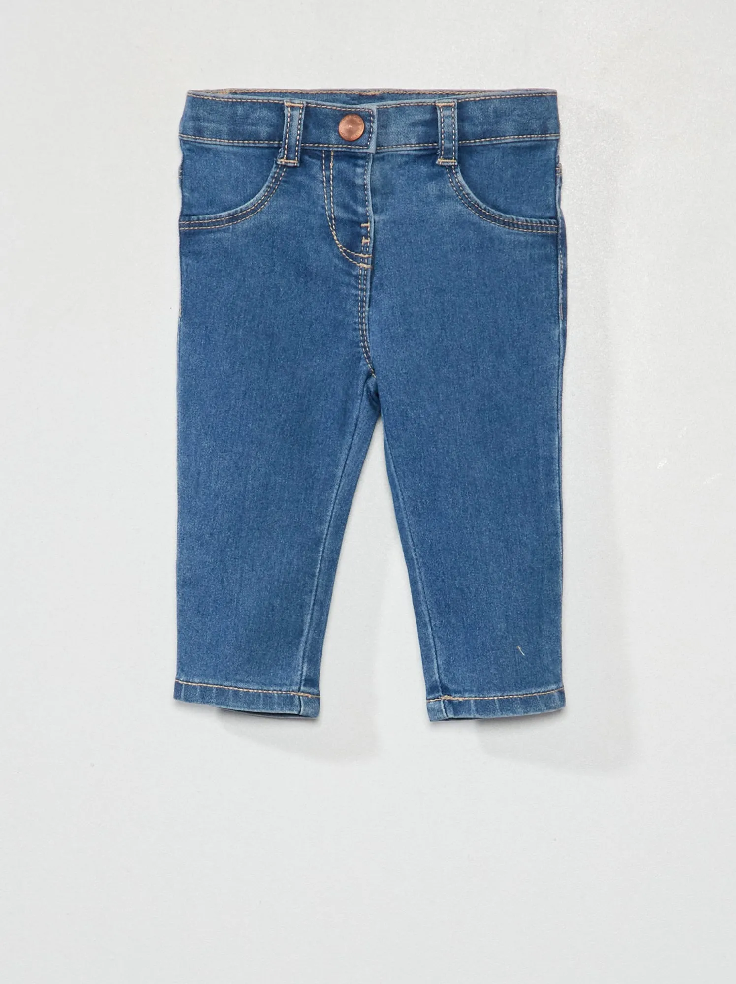 Jeans slim stretch con vita regolabile - BLU